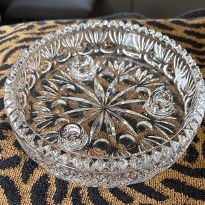 Fostoria Princess House Crystal 3-Lite Taper Candle Holder Vintage